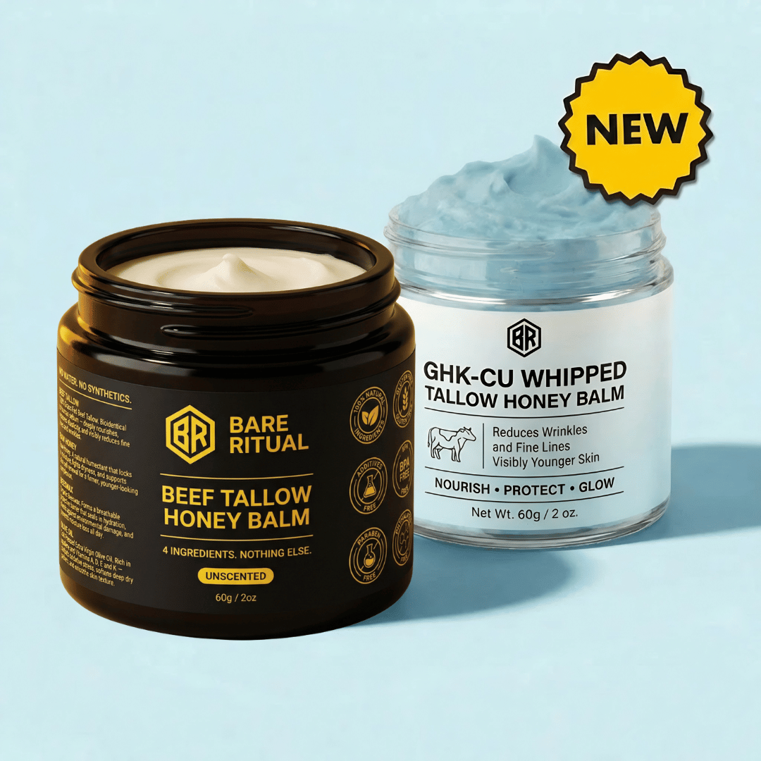 ghk-cu whipped tallow honey balm Beef Tallow Skincare Honey Balm Organic Halal Certified Vanilla Whipped  Tallow Moisturizer Fast Absorption Moisturizer Whipped Beef Tallow and Honey  Balm main image 1